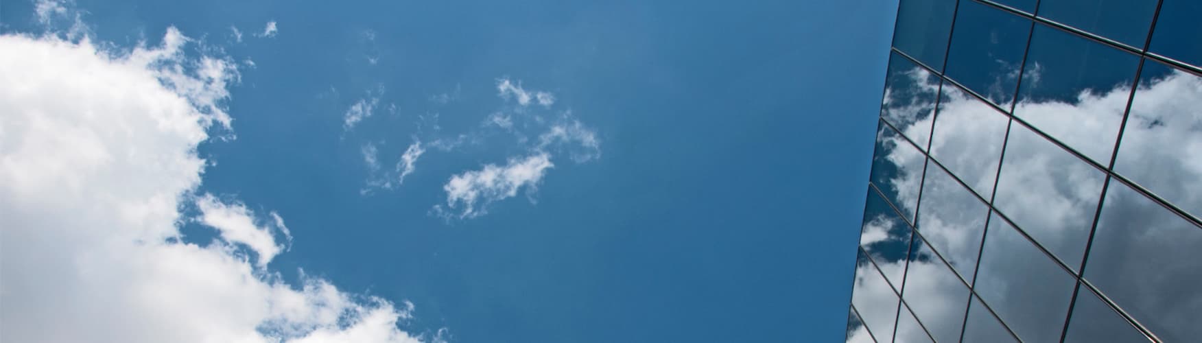 Blue sky and puffy white clouds