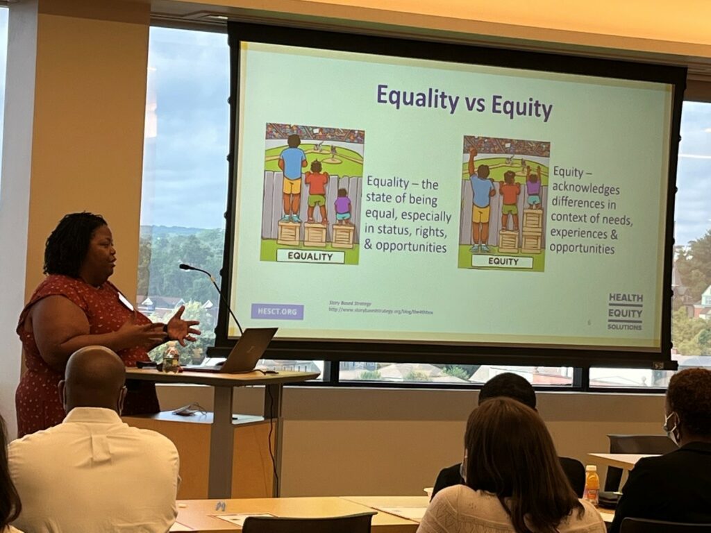 Dr. Tekisha Dwan Everette at the CHEFA Grant Program 20th Anniversairy Forum focused on Health Equity.